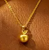 Bestseller transfronterizo para la Nochebuena: popular joyería de colgante de manzana lisa, un regalo simple y versátil, el collar "Paz y Seguridad"