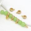 Color Oro Real 18K Zirconia Conservante de Color Incrustado Patrón de Agujero Grande Pulsera de Perlas Redondas Accesorios de Joyería Espaciadores Hechos a Mano para DIY C44