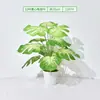 12 Plantas Verdes ArtificialesPlantas Verdes Simuladas, Plantas Falsas en Maceta para Decoración de Sala de Estar Interior, Plástico Pequeña Planta Bonsái Paisajismo