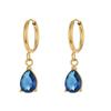 Moda Transfronteiriça Europeia e Americana Acessível Luxo Elegantes Brincos Geométricos Joias Aço Inoxidável Banhado a Ouro 18K Brincos de Zircônia Gota d'Água