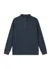 [Personalización Profesional] Sudadera Básica para Hombre Estilo Old Money con Media Cremallera, Forro Polar, Doble Cara, Sudadera de Otoño con Cuello Redondo y Manga Larga