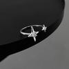 Anillo de Zirconia Estrella Femenino ins Sentido de Diseño de Nicho Anillo de Estrella de los Deseos Anillo de Dedo Estrella de los Cuatro Hombres Apertura Ajustable