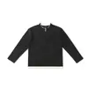 Camiseta de Manga Larga Lavada Falsa de Dos Piezas para Hombre, Camiseta Base Casual de Moda Estilo Americano, Top Holgado de Peso Pesado, Otoño 550 Corte Holgado