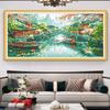 Fabricante de Punto de Cruz TikTok Kuaishou Xiaohongshu Dropshipping Nuevo Modelo 2026 Bordado con Hilo Pueblo Acuático de Jiangnan Puente Pequeño Agua Corriente