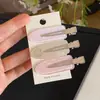 Pinza para el pelo con forma de corazón dulce de diamantes de imitación estilo coreano, pinza para flequillo lateral, pasador lindo que no deja marca, juego de accesorios para el cabello