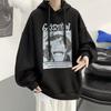 Suéter con capucha grueso de moda de invierno para hombre, estilo coreano, holgado, con dibujos animados, estilo Hong Kong, top informal
