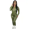 AL255 Estação independente Amazon terno de roupa feminina europeia e americana com capuz conjunto de duas peças jaqueta esportiva casual de imitação de couro
