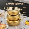 Olla Ramen Martillo de Acero Inoxidable Celebridad de Internet Olla Dorada para Fideos Olla para Cocinar Fideos Olla de Conjunto Estilo Coreano para Exportación Olla de Regalo