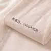 Leggings adelgazantes de avena estilo japonés con rayas verticales para mujer, forrados de vellón, para otoño e invierno, calcetines gruesos de algodón blanco, color albaricoque lácteo