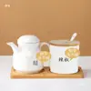 Pote de Cerâmica para Condimentos Estilo Japonês, Porta-Palitos, Conjunto de Potes para Condimentos, Porta-Hashis, Gaiola para Hashis, Pote para Pimenta, Pote para Vinagre, Garrafa Comercial de Molho de Soja