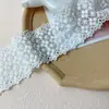 Borda de Renda Bordada de Algodão Branco Seda Leite com 8cm de Largura para Almofadas de Sofá, Roupas de Boneca, Decoração Artesanal DIY