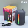 Bs-03 Altavoz Bluetooth RGB con Efecto de Luz de Colores Bolso de Hombro Portátil para Exteriores Subwoofer Tarjeta Inalámbrica Altavoz Pequeño