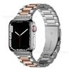 Correa de Acero Inoxidable Sólido de Tres Cuentas Adecuada para Apple Watch S11/Ultra2 Correa iWatch