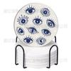 Posavasos de Cerámica Ojo de Diablo Creativo Transfronterizo con Soporte Antideslizante Aislamiento Térmico Posavasos de Corcho Se Puede Personalizar