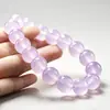 Fábrica de Origen Color Esmeralda Pulsera de Cuentas Violetas Venta al por Mayor Jade Morado Claro Hielo Translúcido Cadena Única Tienda de Oro Regalos