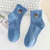 Calcetines cityboy para hombre y mujer, estilo coreano, diseño de dados con bordado ins de moda, calcetines de algodón transpirables de media pantorrilla para skateboard deportivo de alta calle personalizados