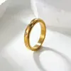 Anillo Giratorio de Acero Inoxidable Estilo Francés Joyería Coreana Tendencia Moda Minimalista Anillo de Zirconia Transfronterizo