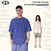 Camiseta Vintage Lavada de Color Sólido de Manga Corta, Resistente, Estilo Retro Americano, Corte Holgado, Estilo Unisex para Pareja, Versátil para Primavera y Verano