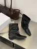 Botines Cortos SHOE-REN para Mujer con Punta Cuadrada Pequeña y Aumento Interno de Altura, Diseño de Hebilla, Nuevo Estilo Otoño 2026, Botas Elegantes de Corte Delgado