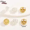 Cuentas Espaciadoras de Cobre Chapado en Oro de 14K con Circonita Corte Rosa, Agujero Múltiple, en Colores Plata y Platino para Pulseras y Collares DIY