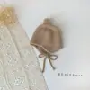 Bonito Sombrero para Bebé con Forma de Bolita, Nuevo Estilo Otoño e Invierno para Niños y Niñas, Protección para los Oídos, Cálido y a Prueba de Viento, Lana Tejida con Cordones
