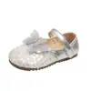 Zapatos de Princesa Dulces con Lazo para Niña Zapatos Nuevos de Primavera 2026 Estilo Coreano Elegantes Zapatos de Piel para Niña con Lentejuelas