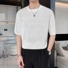 Camiseta blanca de seda de hielo 2024 para hombre, estilo moderno de verano, manga corta, informal, nuevo estilo, súper atractiva, media manga.