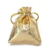 Bolsa de Tela Dorada y Plateada con Cordón Joyería Empaque para Joyería Bolsa para Empaque de Joyería DIY Bolsa Dorada y Plateada para Joyería Bolsa de Regalo