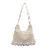 Bolsa Tote de Renda e Mesh Estilo Fada para Férias de Lazer de Verão 2025, Bolsa de Ombro Axilar de Grande Capacidade para Trabalho, Bolsa Feminina