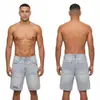 Comercio Exterior Transfronterizo Marca de Moda Réplica Auténtica Ch Pantalones Cortos de Mezclilla Rasgados para Hombre, Pierna Recta, Corte Holgado, Largo de Cinco Puntos