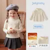 Camiseta de Manga Larga Jerry para Bebés Niñas 2026 Otoño Nueva Cálida Ropa para Bebés de 5 Años Camisa Base de Cuello Alto para Niños