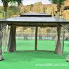 Lujo dorado doble techo malla patio exterior pabellón de cuatro esquinas aleación de aluminio caja de centinela europea carpa fabricantes