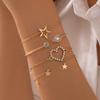 Conjunto de Pulseiras Carta de Amor Transfronteiriço da Amazon Geométrico Simples Cravejado de Diamantes Aberto Conjunto de Quatro Peças Atacado