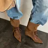Botines para Mujer de Caña Media con Correas Finas y Tacón de Gato, Nuevo Estilo Otoño e Invierno, Piel Genuina, Punta Fina, Tacón Medio, Caña Ancha, Botas sin Cierre