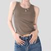 Verano para Mujer Bm Spice Girl Chaleco de Cuchilla Ropa Interior para Mujer Nuevo Top Elástico de Tirantes con Cuello Redondo para Mujer