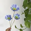 Flores Artificiales de Amapola de 3 Cabezas Impresas en 3D para Bodas, Arreglos Florales Artificiales, Flores Falsas de Amapola de Comercio Exterior Transfronterizo