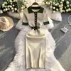 Estilo Coreano Elegante Socialité Estilo Hong Kong Estilo Europeo y Americano Cuello Polo Hebilla Metálica Vestido de Seda Helada Longitud Media Por Encima de la Rodilla
