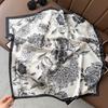 Bufanda Profesional Negra Vintage Flor de Anacardo 70 Bufanda Moda Primavera y Verano para Mujer Bufanda Chal de Seda de Morera Artificial Versátil