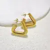 Nuevos aretes geométricos triangulares de acero de titanio diseño de personalidad original de alto nivel populares transfronterizos aretes boutique de acero inoxidable