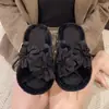 Pantuflas peludas de tiras cruzadas para otoño e invierno para mujer, moda de girasol, nuevo estilo 2026, pantuflas de casa planas sin cordones, estilo de hada, versátiles