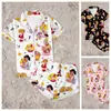 Sitio independiente de Amazon transfronterizo cany caricatura corazón dulce seda de leche estampado doble corto pijama de mujer ropa de casa