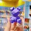 Seção geométrica de resina MUA chaveiro de coelho fofo moda chaveiro de carro pingente de bolsa ornamentos