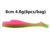 Cebo Suave Tpr Cola en T Señuelo de Agua Flotante Gusano Suave Paquete de 6 Hombre6Cm8Cm10Cm Minnowz Zman Cebo Suave