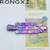 Pasador de 7 cm de laca brillante, colorido, con ondas de agua, sin costuras, de Zhao Lusi, con color de caramelo de sirena, pasador lateral, pasador roto