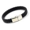 Pulseira da moda de fábrica por atacado pulseira de couro com fivela magnética de liga de corda trançada masculina acessórios coreanos personalizados