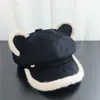 Bonito Sombrero Octagonal de Peluche con Orejas de Gato Reductor de Edad para Mujer en Otoño e Invierno Engrosado para Heattech y Resistente al Frío Aspecto Adelgazante Sombrero Calabaza Sombrero de Pintor