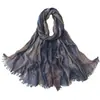 Bufanda Larga Plisada de Algodón Arcoíris Tie-dye Estilo Étnico Nuevo Estilo Transfronterizo Rao Yun Accesorio de Moda Versátil para Viajes Chal