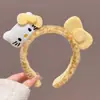 Tiara de Pelúcia Fofa de Gato Desenho Animado para Mulheres Lavarem o Rosto, Maquiagem e Prenderem o Cabelo, Mostrando o Rosto, Pequeno Acessório de Cabelo Presilha Doce de Outono e Inverno