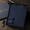 Suéter de imitación de cachemira fina 100% cachemira para hombre, tejido, cuello medio alto, casual de negocios, cómodo, suave, delicado, fino, camisa base