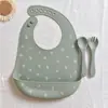 Conjunto de Alimentação de Silicone para Bebê, Tigela de Alimentação à Prova d'Água, Garfo e Colher Macios, Resistente a Altas Temperaturas, Atacado Dropshipping